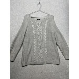 Talbots Knit Pullover Fisherman Sweater Shirt Womens Plus Petite 1X Long Sleeve